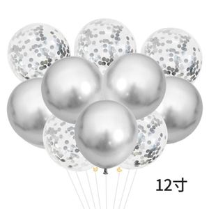 12-Inch 10Pcs/Set Sequin Latex Chrome Metallic Set Confetti <b>Balloons</b> for Christmas and Birthday Party Wedding <b>Decor</b> - Product Image 2