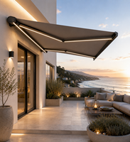 Auvent rétractable électrique en alliage d'aluminium pour extérieur, imperméable et résistant au soleil, pour balcons, villas, toits, terrasses