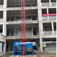 Ascenseur de chantier de type SS à double cage pour le transport de matériaux de construction, idéal pour les travaux de construction de bâtiments multi-étages