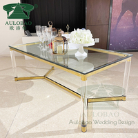 Table basse dorée en acier inoxydable, grande taille, décor élégant, pour la maison