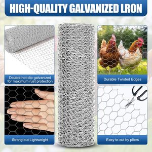 <span class=keywords><strong>Grillage</strong></span> hexagonal galvanisé en fil de fer à faible teneur en carbone de 16 po x 70 pi, robuste, pour clôture de jardin, volailles et lapins - Product Image 3