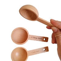 Cuillère multifonction en bambou écologique de 15 ml pour le camping, idéale pour les sels de bain, les bonbons, la lessive et les épices