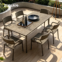 Fauteuil en rotin pour hôtel, restaurant, jardin, tables et chaises de patio de luxe, table d'appoint, chaise de salon nordique moderne