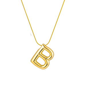 Collier alphabet en acier inoxydable plaqué or 18 carats pour femmes |   Chaîne de collier pour clavicule |   Lettres personnalisables de A à Z - Product Image 2