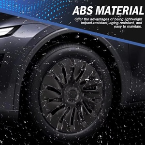 Enjoliveurs de roues 19 pouces pour <span class=keywords><strong>Tesla</strong></span> Model Y 2020-2024, enjoliveurs complets avec symétrie aérodynamique gauche-droite, réduction de la résistance au vent - Product Image 5