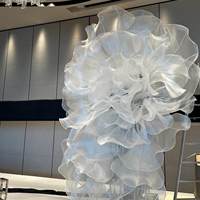 Pétales de fleurs artificielles en fil d'organza de soie personnalisés pour la décoration de mariage, accessoires de toile de fond en tissu, événements, fêtes, vitrines, grande taille