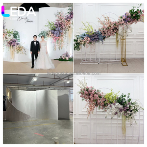 LEDA White Curved Shape Acrylic Party <b>Backdrop</b> Pvc Wedding Door Arch <b>Stand</b> <b>Backdrop</b> Event Decoration Party 3D Decoration Wall - Product Image 2