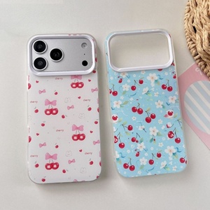 Coque de téléphone portable à motif floral cerise, design tendance, pour iPhone 18 Pro Max, 17 Air, 16 Plus, 15, 14, impression, protection antichoc. - Product Image 1