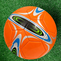 Vente directe du fabricant, ballon de football en PVC, taille standard 5, orange, cousu à la machine, ballon de football souple pour compétition et entraînement pour adultes