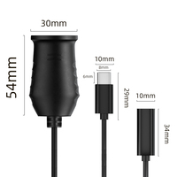 Différentes tensions Conversion voiture allume-cigare Port femelle à Type C mâle câble d'alimentation PD 9V/12V/15/20V fil de charge rapide