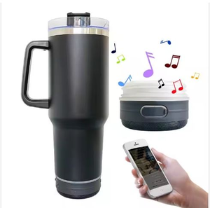 Borraccia Termica Portatile da Campeggio in Acciaio Inossidabile da 40OZ con Bluetooth, Coperchio, Cannuccia e Manico - Antigoccia, Senza BPA - Product Image 1