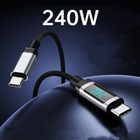 Cable de Datos con Pantalla Digital en Tiempo Real de 240 W con E-Marker, Carga Súper Rápida para iPhone, Huawei, Xiaomi, Samsung, Tablet