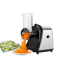 Pencacah Sayuran Multifungsi Elektrik, Pemotong Salad, Parutan Keju, Pengiris Buah dan Wortel, Bahan Stainless Steel untuk Rumah Tangga