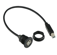 Kabel Printer USB 2.0 Tipe B Male ke B Female Lurus 0.3m 1m dengan Panel Mount untuk Kabel Komunikasi Printer dengan Sekrup