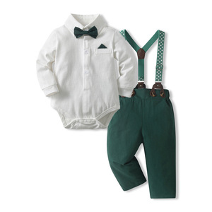 Ensemble de Barboteuse Personnalisée pour Bébé Garçon : Costume de Cérémonie, Salopette et Nœud Papillon – Vente en Gros - Product Image 5
