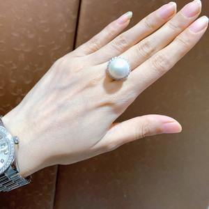 Anneau en argent sterling 925 de luxe léger, nouveau produit, argent naturel, lumière froide blanche, 12-13 mm, base sans défaut - Product Image 2