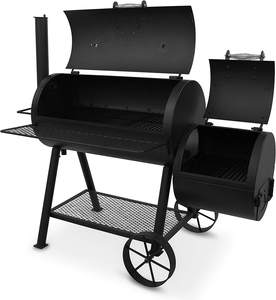 เตาบาร์บีคิวรมควันสีดำ เตาปิ้งย่างและรมควันสำหรับทำอาหารกลางแจ้งในสวน เตาถ่าน - Product Image 2