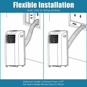 Climatiseur portable <span class=keywords><strong>8000</strong></span> BTU, fonction déshumidificateur, refroidissement uniquement, télécommande, jusqu'à 298 pieds carrés - Product Image 3
