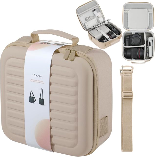 Camera Case Compatible with EOS Rebel T7/R50/R6 Mark II/R100/R50 V/T6/R8/R10/R5 Camera,with Moveable Dividers and Shoulder Strap