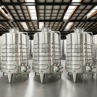 Cuve de Fermentation de Vin en Acier Inoxydable 304 de 5000L à Couvercle Fermé, Pliable, avec Chemise de Refroidissement, Garantie 1 An, Longue Durée de Vie