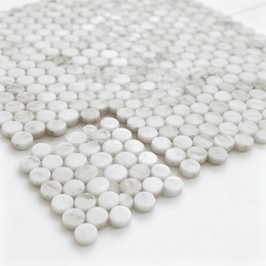 Mosaico de mármol blanco redondo de 36 mm, chip redondo de 10 mm de grosor para decoración de paredes y suelos de baño, muebles de baño - Product Image 3