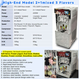 Yourtime Machine à glaces et yaourts glacés à 3 saveurs, mélangeur pour yaourt glacé, machine à glaces italienne automatique pour sundae, machine à glaces molles commerciale - Product Image 3