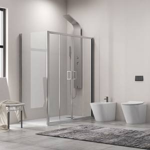 Kamalu KAM-KNF6000S Box Doccia Scorrevole Doppio 190x80 Moderno Senza Telaio Altezza 180cm in Ottone Inox per Porte del Bagno - Product Image 1