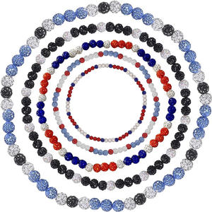 Grosir berlian imitasi pria terinspirasi bisbol manik-manik kalung diskoball untuk pecinta tim bisbol - Product Image 2