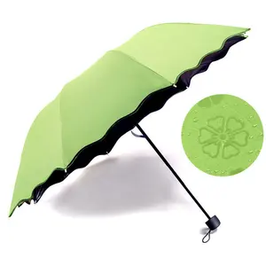 Blumen farbwechsel Regenschirm Dreifach Magic Wind proof Anti UV Sun Rain Outdoor Falt schirm