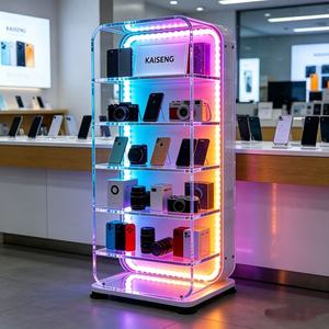 ชั้นวางโชว์สินค้าอะคริลิคใสคุณภาพสูงแบบ LED สำหรับร้านค้าปลีกโทรศัพท์มือถือและอุปกรณ์อิเล็กทรอนิกส์ ผลิตในจีน (OEM) - Product Image 4