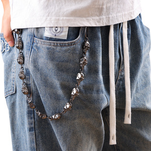 Metal Skull Waist <b>Chain</b> Gunmetal Zinc Alloy Punk Hip Hop Fashionable Casual Body <b>Chain</b> Single Lap Design - Product Image 4