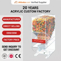 Distributeur de céréales en acrylique sur mesure, bac de stockage de denrées sèches, certifié CE, fabricant, vente en gros, présentoir en acrylique
