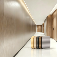 Panneaux en placage de bois de bambou au design texturé métallique, panneaux muraux en PVC pour la décoration des hôtels et des bureaux, panneaux et planches murales