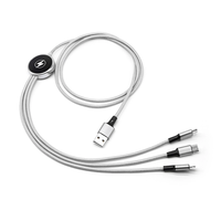 Câble USB 3 en 1 Micro Sync Type C Câble USB Portable Flexible 1 Mètre Câble de Charge USB pour Smartphones
