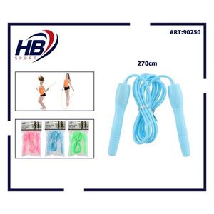 Corde à sauter brillante couleur macaron 270 cm en plastique fileté - Product Image 3