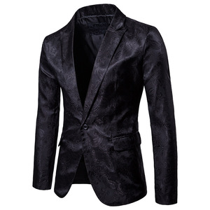 Blazer Elegante para <span class=keywords><strong>Hombre</strong></span>, Diseño Paisley Plateado con Flores, Color Rojo Vino y Dorado, Ideal para Bodas y Eventos, Venta al Por Mayor de Fábrica - Product Image 5