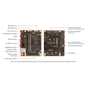 Carte de développement embarquée NX4 IO, carte porteuse spéciale pour le module IA Radxa NX4 - Product Image 4