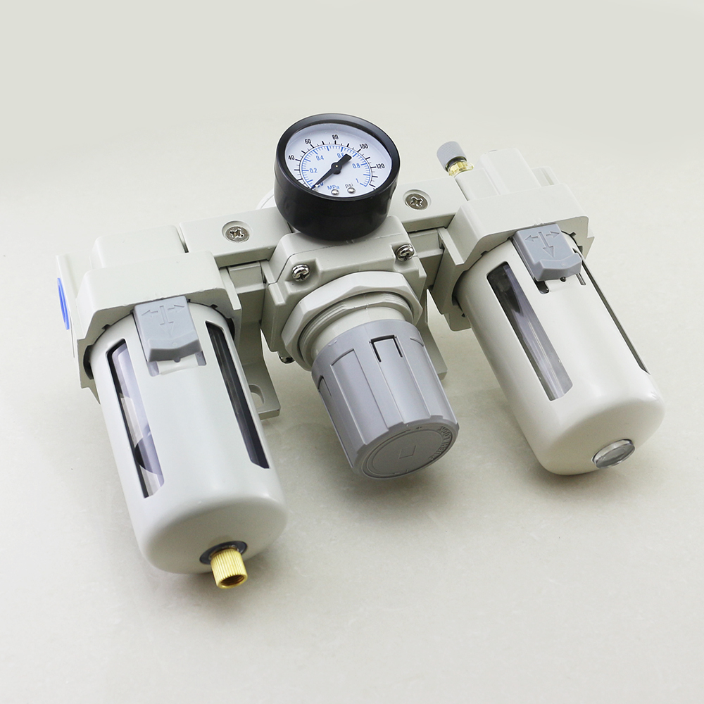Unidad de combinación de filtro de aire neumático de aleación de aluminio, tamaño de Puerto 1/2, combinación neumática FRL, SMC