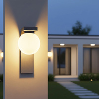 Lampe murale LED solaire décorative en acier inoxydable, construction PC, indice de protection IP65, pour éclairage extérieur moderne de cour et de jardin