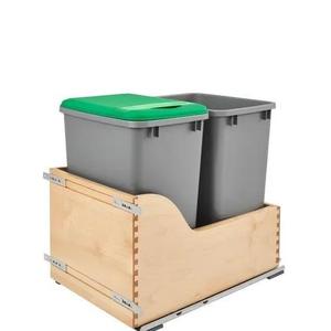 ถังขยะแบบเลื่อนใต้ตู้ครัวแบบร่วมสมัย พร้อมฐานไม้ ติดตั้งง่าย สำหรับตู้ครัว - Product Image 1