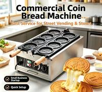 Machine à gaufres commerciale pour 4 gaufres individuelles en forme de pièce de monnaie