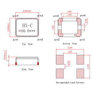 Oscillateur à cristal TCXO SMD 2520 25.000MHz 1.8V ~ 3.3V ± 0.5PPM Ultra haute précision - Product Image 3