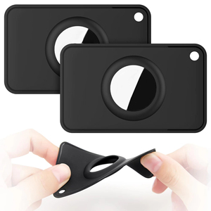 Lot de 2 étuis pour cartes de haute qualité pour portefeuille <span class=keywords><strong>Airtag</strong></span> Insert étui pour cartes en silicone Ultra mince pour porte-carte <span class=keywords><strong>Apple</strong></span> <span class=keywords><strong>Airtag</strong></span> - Product Image 1