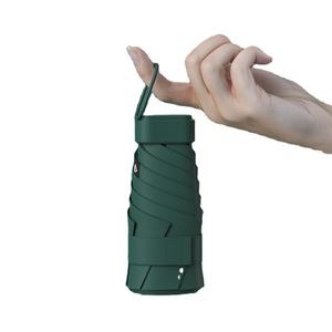 Guarda-chuvas de proteção UV com couro zipper bag , custom 6 dobrável Sunny umbrella com logotipo para meninas - Product Image 1