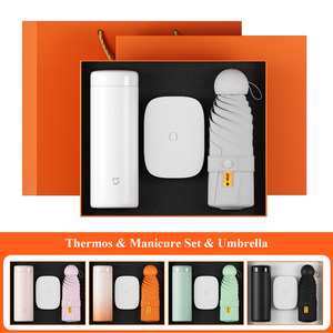 Ensemble cadeau de luxe personnalisé avec logo 3 en 1 avec thermos, ensemble de manucure et parapluie pour femmes, coffret cadeau haut de gamme - Product Image 2