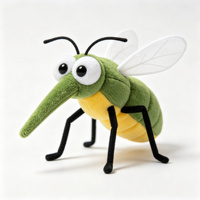 Jouet en peluche moustique amusant, plusieurs couleurs, insecte de dessin animé, poupée en peluche, figurine de insecte mignonne et douce pour enfants, cadeau, décoration de la maison