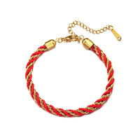 Bracelet en acier inoxydable tressé fait main, motif torsadé, bicolore, coloré, pour femme, bijou de charme