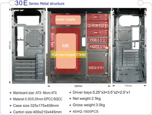 Fabricant 100%! Tour d'ordinateur ATX à structure métallique, <span class=keywords><strong>PC</strong></span> de style simple, <span class=keywords><strong>pas</strong></span> <span class=keywords><strong>cher</strong></span> - Product Image 5