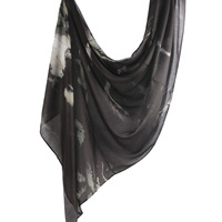 Écharpe hijab en mousseline de soie de qualité supérieure, imprimé marbré ombré personnalisé 2026, design floral musulman, style long, satin