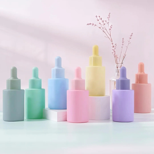 Flacon compte-gouttes en verre d'huile essentielle vide mat de 30ml de couleur personnalisée pour les soins de la peau des cheveux Surface de sérigraphie en forme de cylindre - Product Image 3